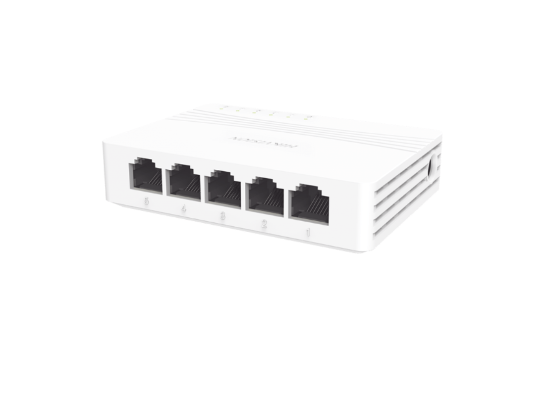 Switch Gigabit No Administrable de Escritorio con 5 puertos 10 / 100 / 1000 Mbps / Diseño Compacto y Estetico