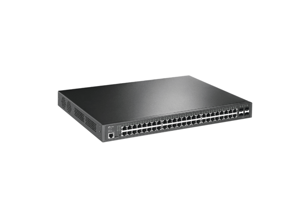 Switch L2+ Omada PoE+ / 48 Puertos PoE+ 10/100/1000 Mbps / 4 Puertos SFP 1G / 2 Puertos Consola, Montaje en Rack