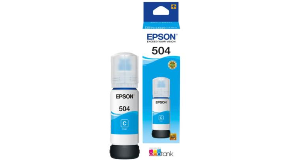 Tinta Epson Original T504 70ml EcoTank L4150/L4160 Color Cian