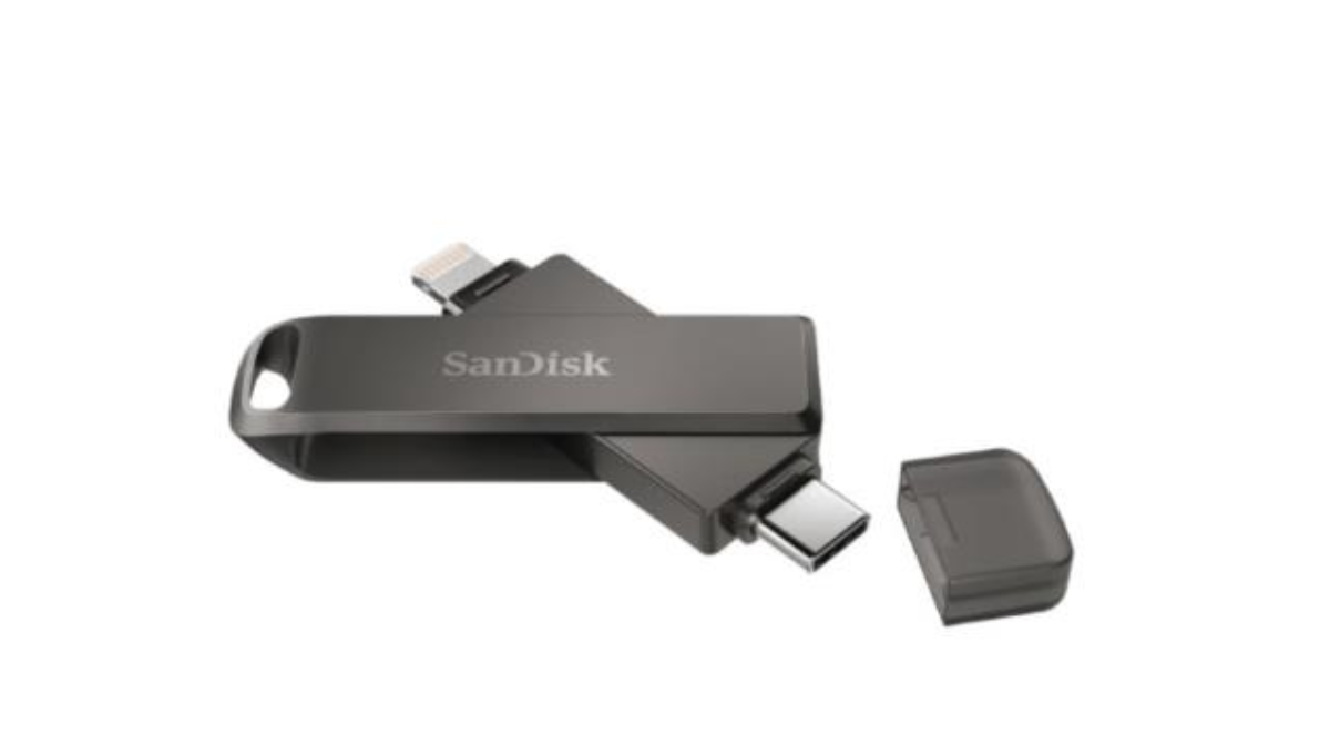Memoria USB SanDisk iXpand Flash Drive Luxe 64GB USB-C 3.1 Gen 1 Color Negro para iPhone y iPad SDIX70N-064G-GN6NN