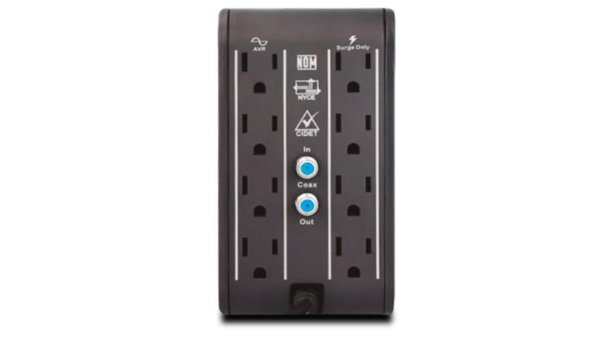 Regulador de voltaje CDP R2CU-AVR1008 1000VA/500W indicadores LED de funcionamiento 8 NEMA 5-15R y 4 puertos USB