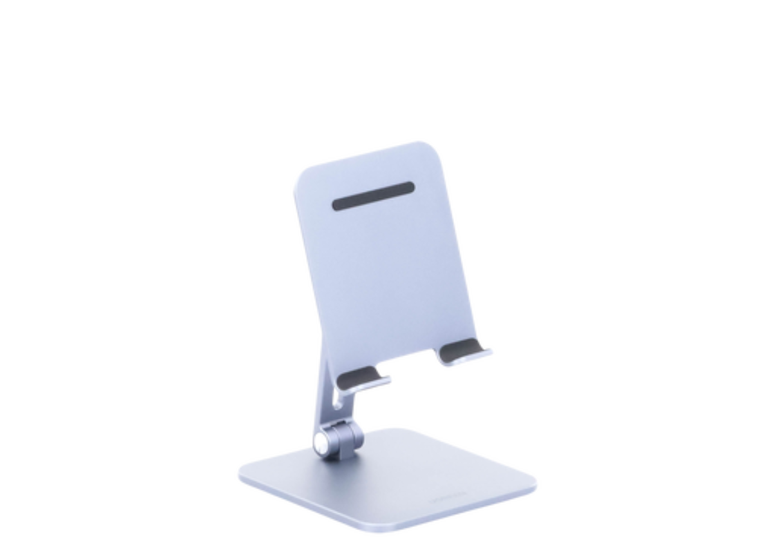 Soporte de Aluminio para IPad & Tablet | Plegable |Angulo Ajustable de 180° y 270° | Base Antideslizante | Protección de Silicona | Amplia Compatibilidad con dispositivos de 7.9'' a 12.9'' | Aluminio Solido | Color Gris