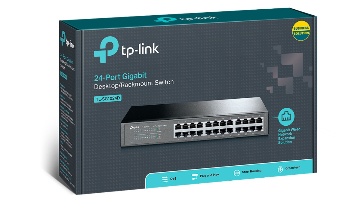 Switch TP-Link Gigabit Ethernet TL-SG1024D, 24 Puertos 10/100/1000Mbps, 48 Gbit/s, 8000 Entradas – No Administrable