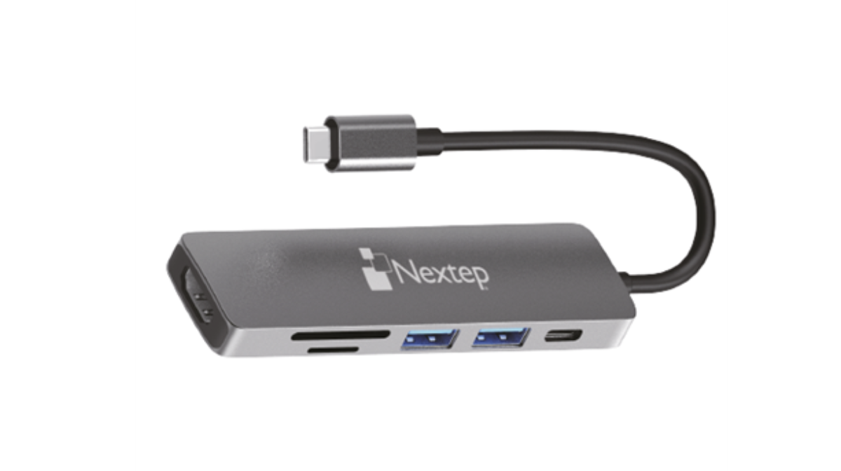 Hub Nextep USB-C 6 en 1 USB 3.0/HDMI/4K Lector SD-TF