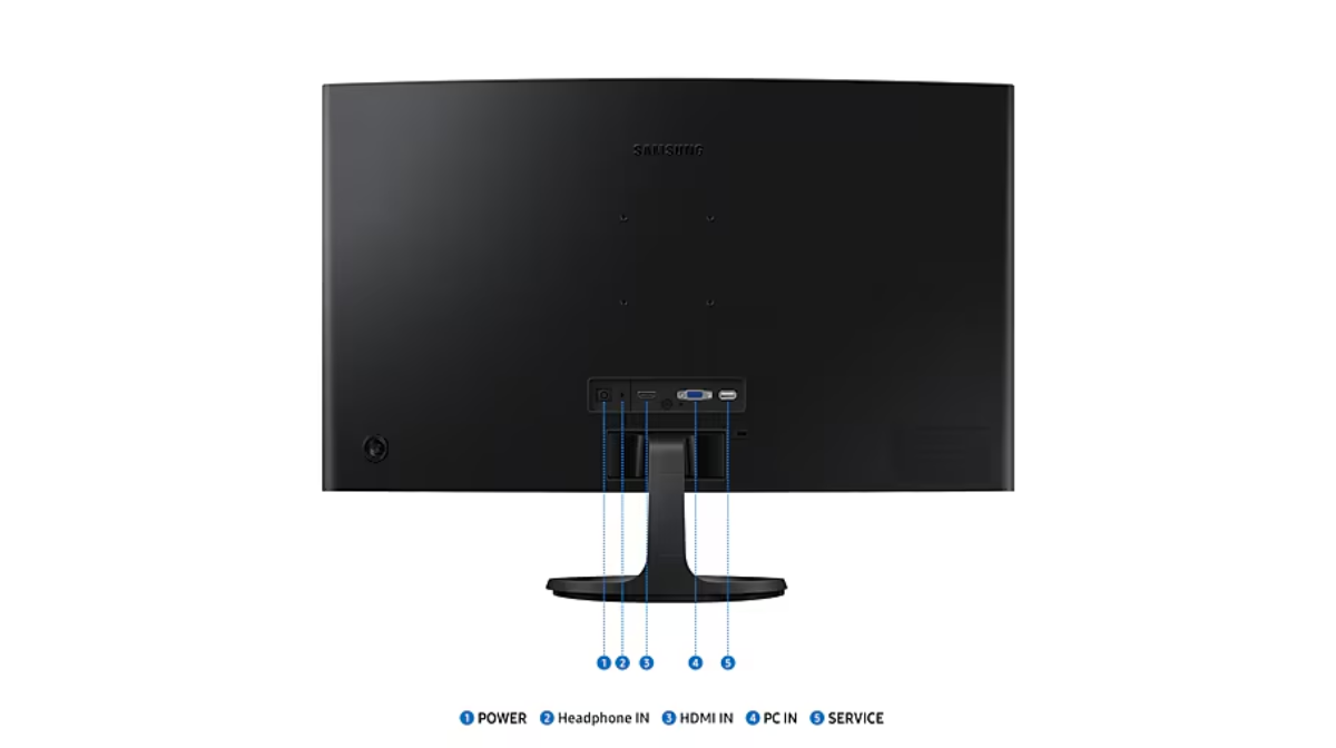 Monitor Samsung 27 Pulgadas Essential, FHD, Curvatura 1800R, 75Hz, 4ms, color Negro, LS27D360GALXZX