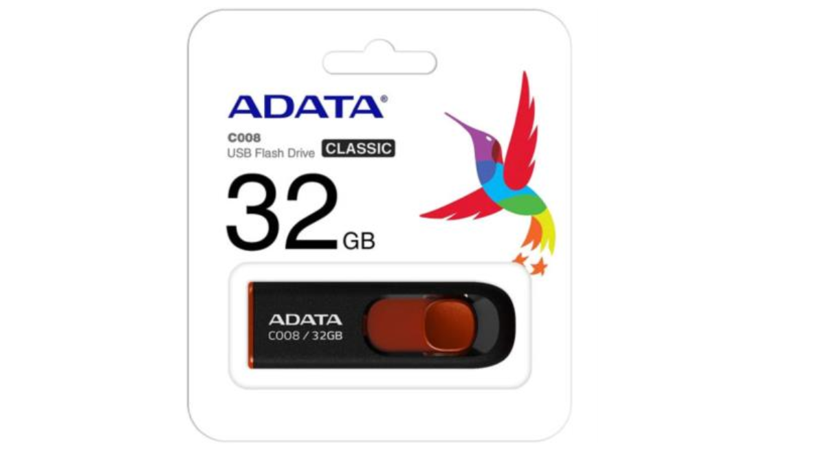 Memoria USB Adata C008 32 GB Color Negro-Rojo