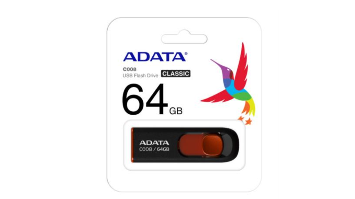 Memoria USB Adata C008 64 GB Color Negro-Rojo