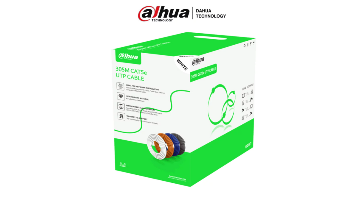 Dahua Bobina de Cable Cat5e UTP, 305 Metros, Blanco