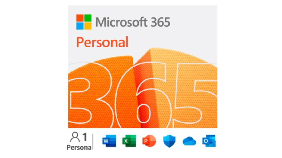 MICROSOFT 365 PERSONAL - Licencia de suscripción ( 1 año ) 1 usuario - 1 teléfono - 1 tableta - 1 PC / Mac - espacio de almacenamiento en la nube de 1 TB